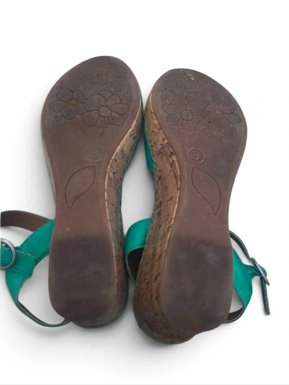 Jaclyn Smith Teal Floral Wedge Sandals
